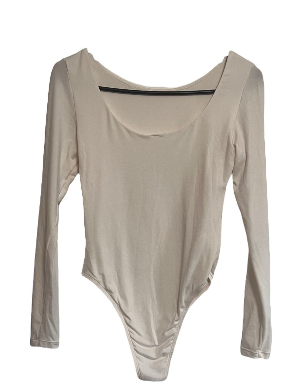 NanaMacs Cream Butter Soft Bodysuit Size small  Long Sleeve pull on